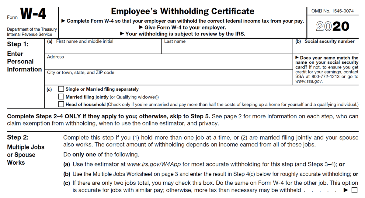 Businesses Must Use New Form W4 Starting January 1, 2020